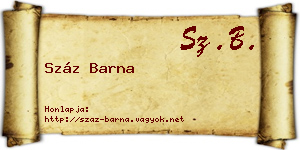 Száz Barna névjegykártya