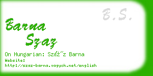 barna szaz business card